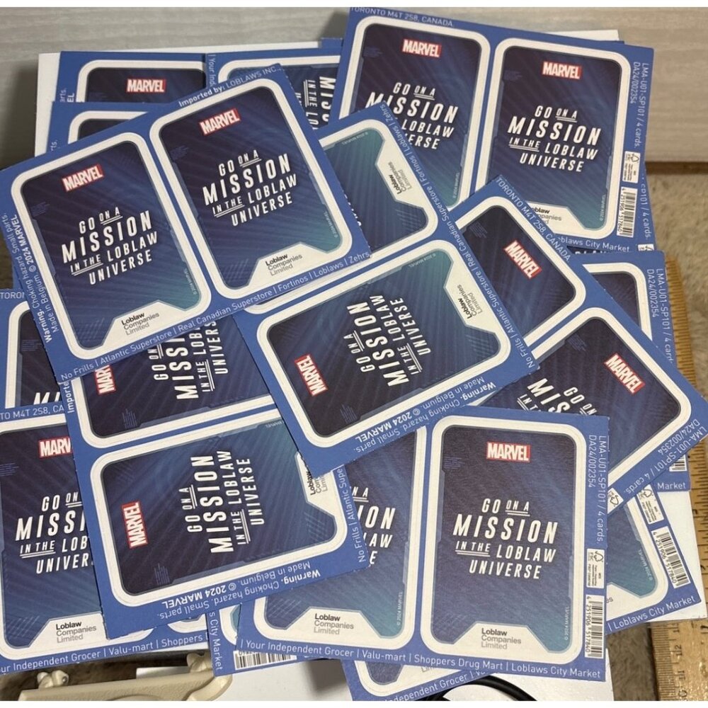 Marvel Go On A Mission Loblaws Universe Promotional Cards Set of 19 Packs